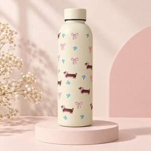 Borraccia color crema con cani e fiocchi – Immagine 2
