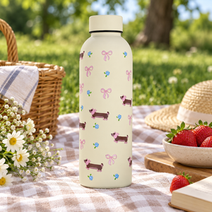 Borraccia color crema con cani e fiocchi – Immagine 5
