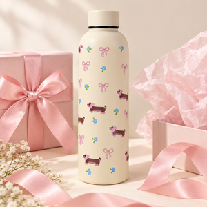 Borraccia color crema con cani e fiocchi – Immagine 6