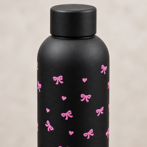 Borraccia nera con fiocchi rosa – Immagine 2