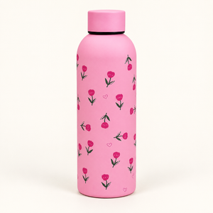 Borraccia rosa con fiori – Immagine 1
