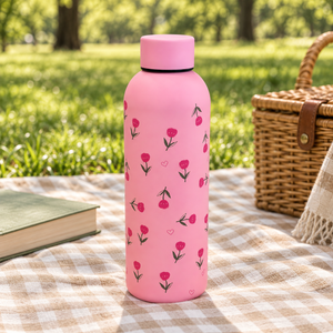 Borraccia rosa con fiori – Immagine 4