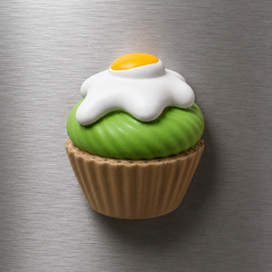 Magnete da frigorifero – Cupcake al matcha e uovo – Immagine 1