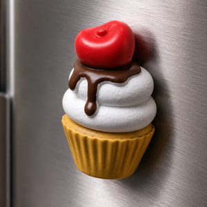 Magnete da frigorifero – Cupcake alla ciliegia e cioccolato – Immagine 1