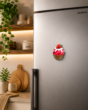 Magnete da frigorifero – Cupcake alla fragola – Immagine 2