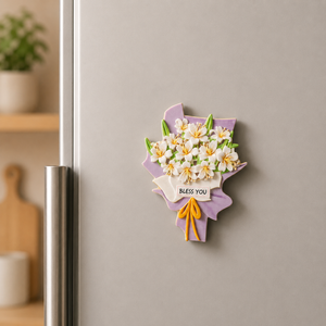 Magnete da frigorifero – Mazzo di gigli viola – Immagine 1