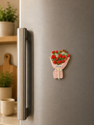 Magnete da frigorifero – Mazzo di rose rosse – Immagine 2