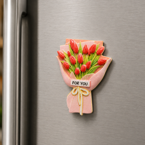 Magnete da frigorifero – Mazzo di tulipani rossi – Immagine 1