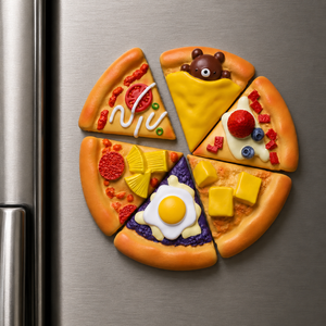 Magneti da frigorifero fette di pizza – 6 pezzi – Immagine 1