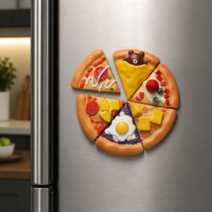 Magneti da frigorifero fette di pizza – 6 pezzi – Immagine 2