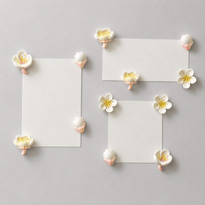 Magneti da frigorifero fiori bianchi – 9 pezzi – Immagine 2