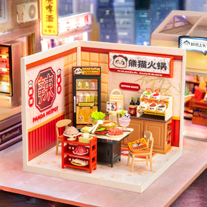 Ristorante del panda con pentola calda in miniatura – Immagine 3