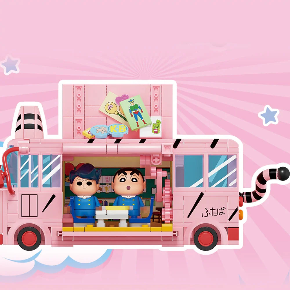 Autobus rosa degli amici – Set di costruzioni – Immagine 3