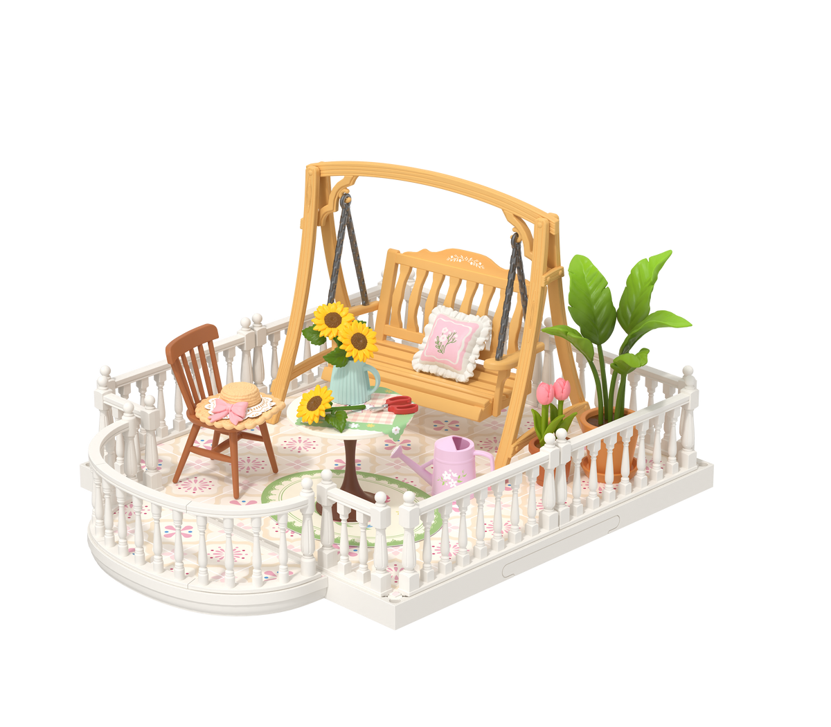 Balcone del mattino soleggiato in miniatura – Immagine 1