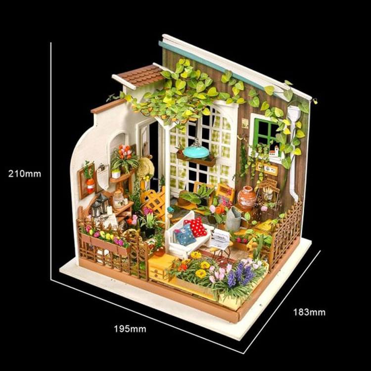 Balcone fiorito in miniatura con illuminazione – Immagine 6