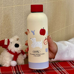 Borraccia color crema con tappo rosso – Mela o cucciolo – Immagine 6