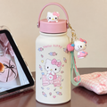 Borraccia Hello Kitty rosa con ciondolo – Immagine 1
