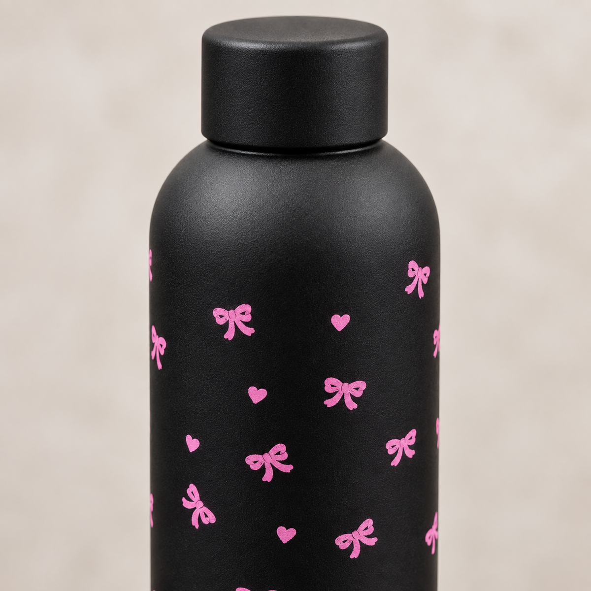 Borraccia nera con fiocchi rosa – Immagine 2