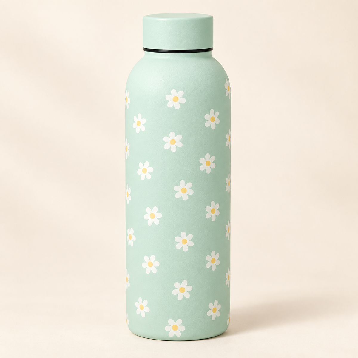 Borraccia verde chiaro con margherite – Immagine 1