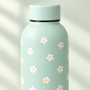 Borraccia verde chiaro con margherite – Immagine 5
