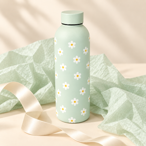 Borraccia verde chiaro con margherite – Immagine 6