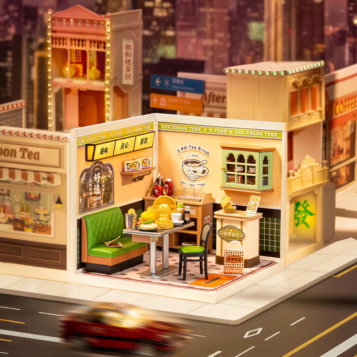 Caffetteria di Hong Kong in miniatura con luci – Immagine 3