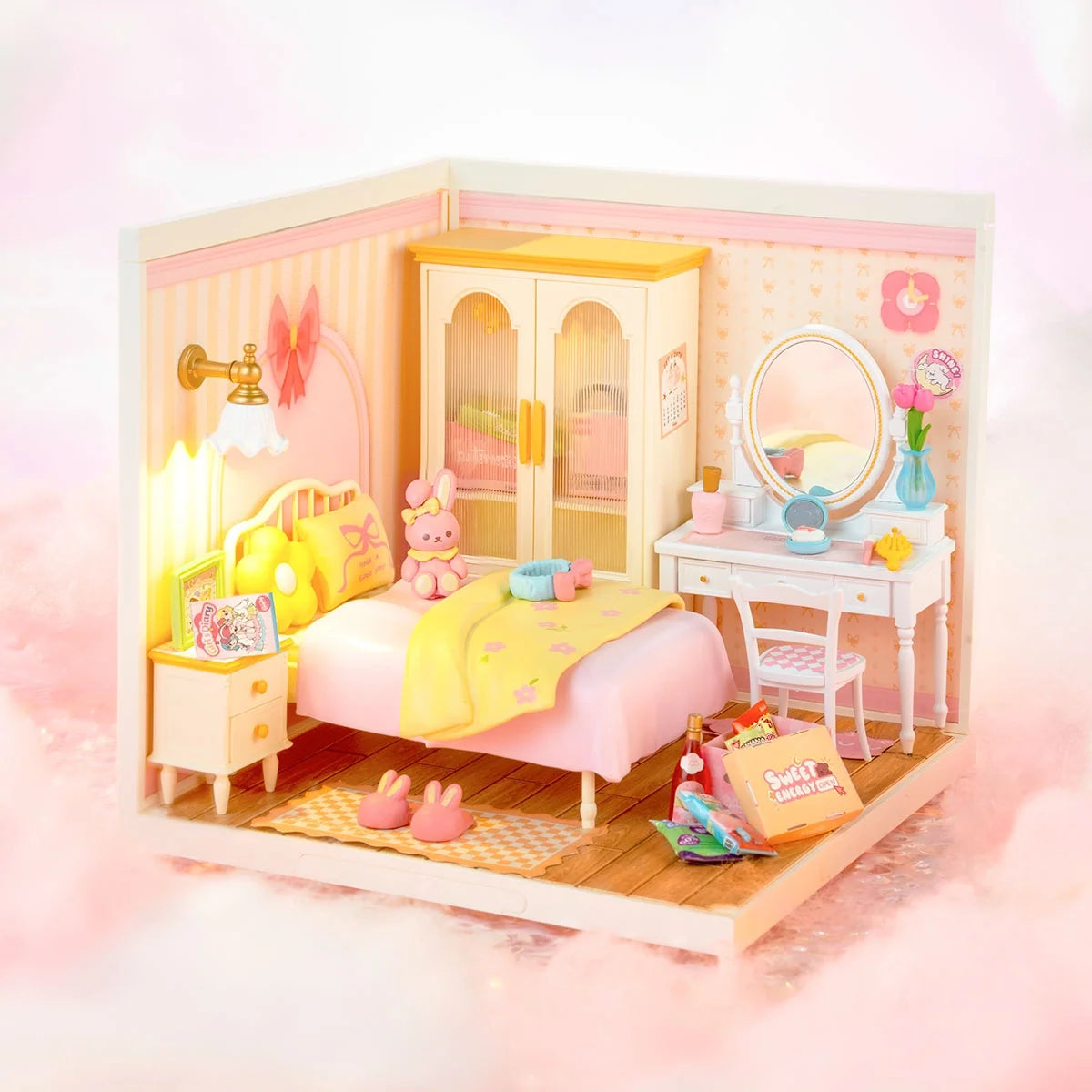 Camera da letto rosa in miniatura da assemblare – Immagine 3