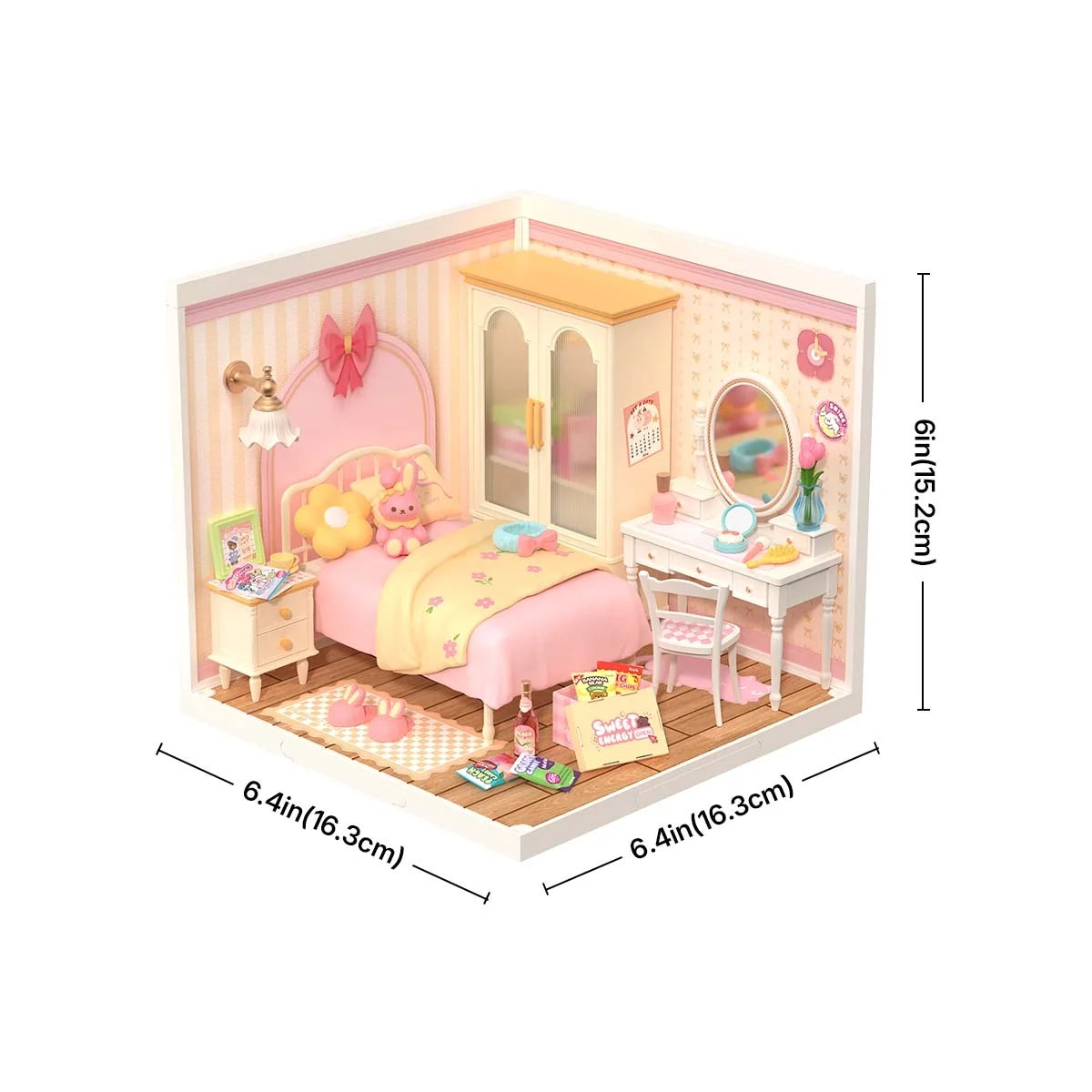 Camera da letto rosa in miniatura da assemblare – Immagine 6