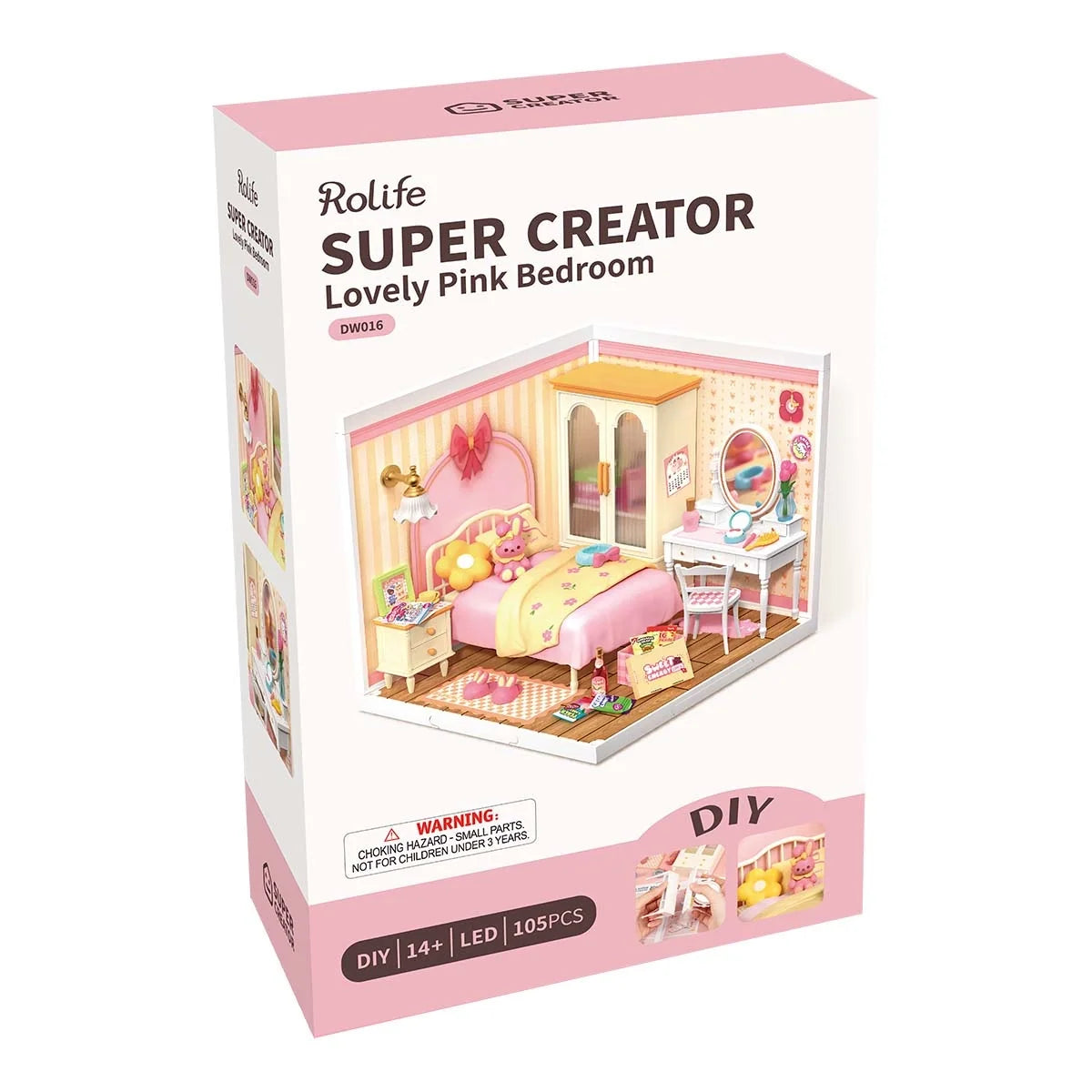 Camera da letto rosa in miniatura da assemblare – Immagine 7