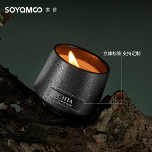 Candela profumata con stoppino in legno – Immagine 1