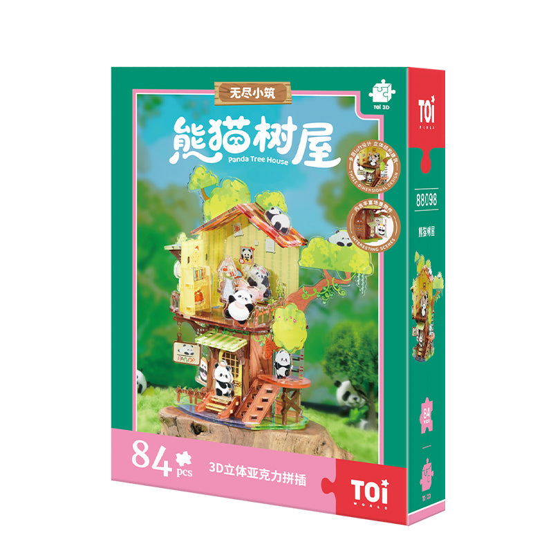 Casa sull'albero del panda – Puzzle 3D da 84 pezzi – Immagine 1