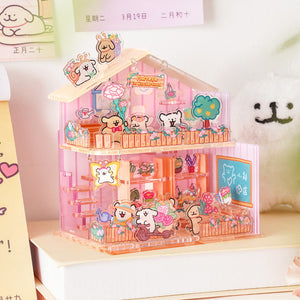Casetta rosa del cucciolo – Puzzle 3D in acrilico da 76 pezzi – Immagine 3