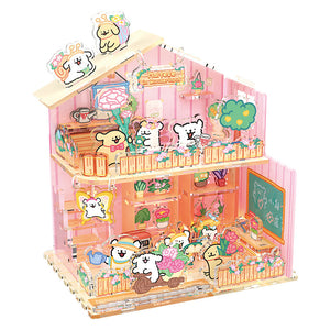 Casetta rosa del cucciolo – Puzzle 3D in acrilico da 76 pezzi – Immagine 4