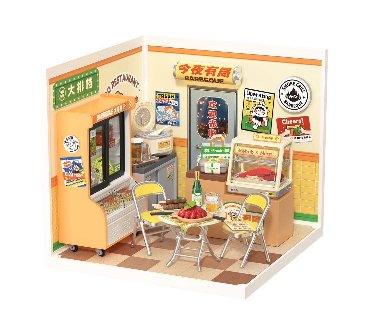 Chiosco notturno di street food in miniatura – Immagine 1