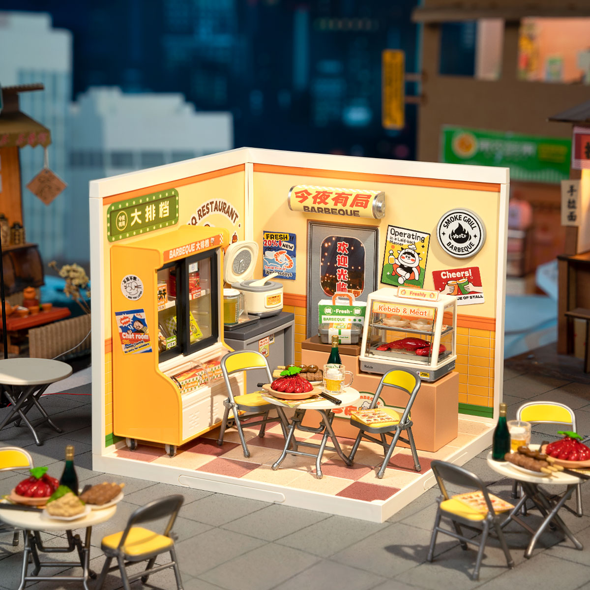 Chiosco notturno di street food in miniatura – Immagine 3