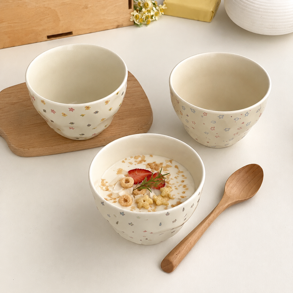 Ciotola grande in ceramica con decorazioni – 580 ml – Immagine 1