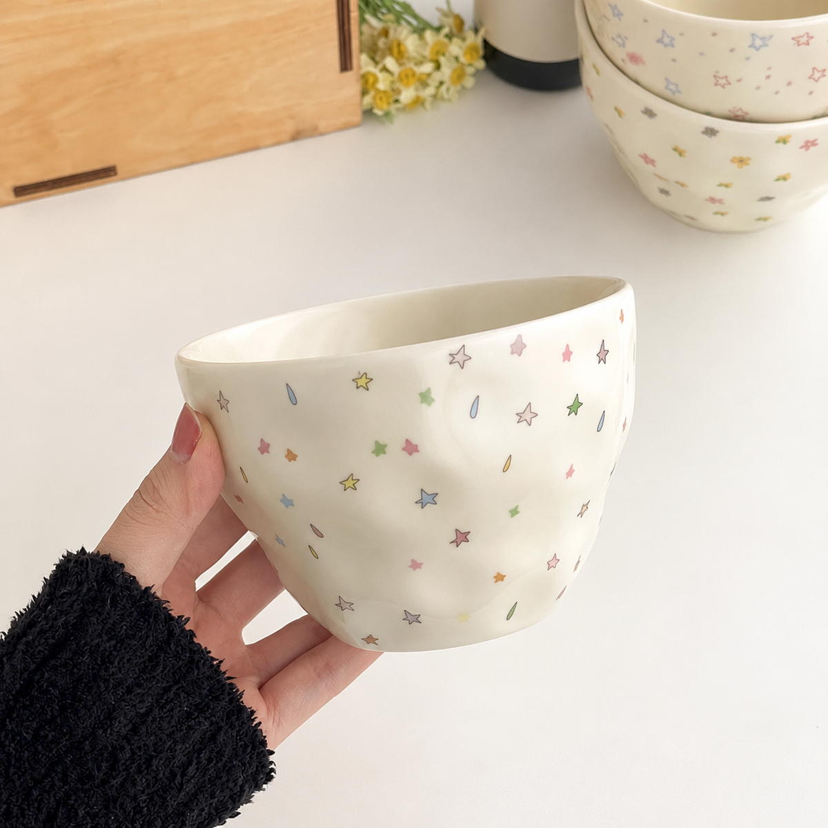 Ciotola grande in ceramica con decorazioni – 580 ml – Immagine 5