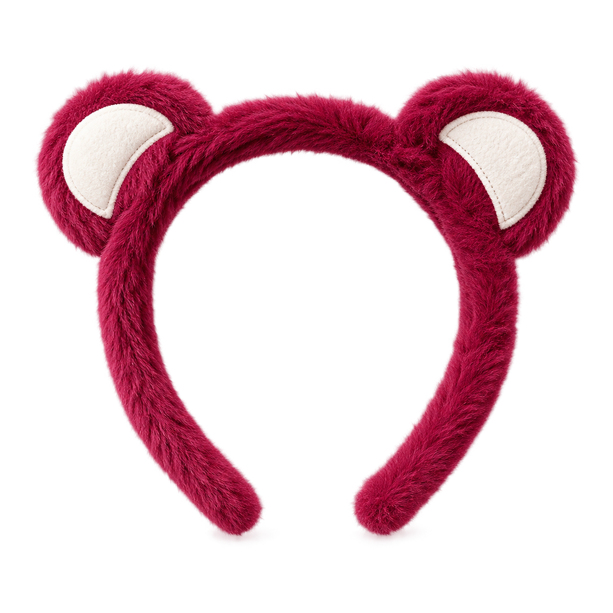Fascia per capelli in peluche con orecchie da orso bordeaux – Immagine 2