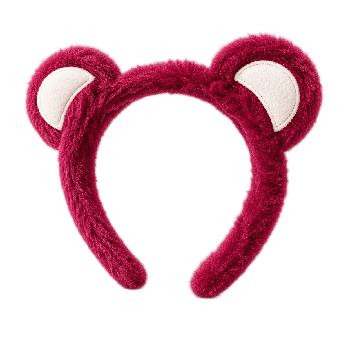 Fascia per capelli in peluche con orecchie da orso bordeaux – Immagine 4