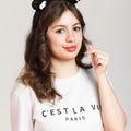 Fascia per capelli in peluche nero con occhi buffi – Immagine 1