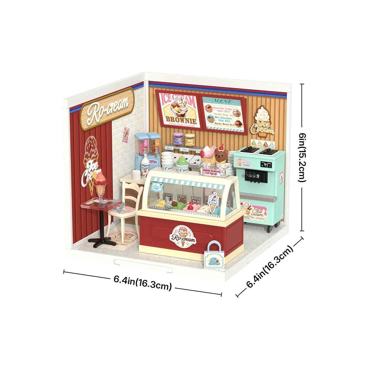 Gelateria in miniatura con illuminazione – Immagine 6