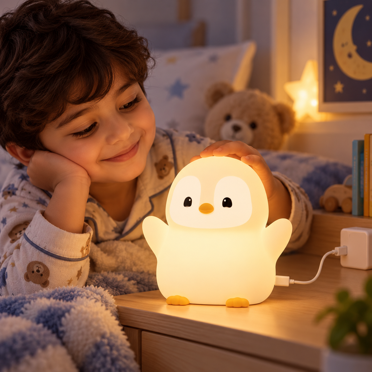 Lampada notturna pinguino ricaricabile – Immagine 3