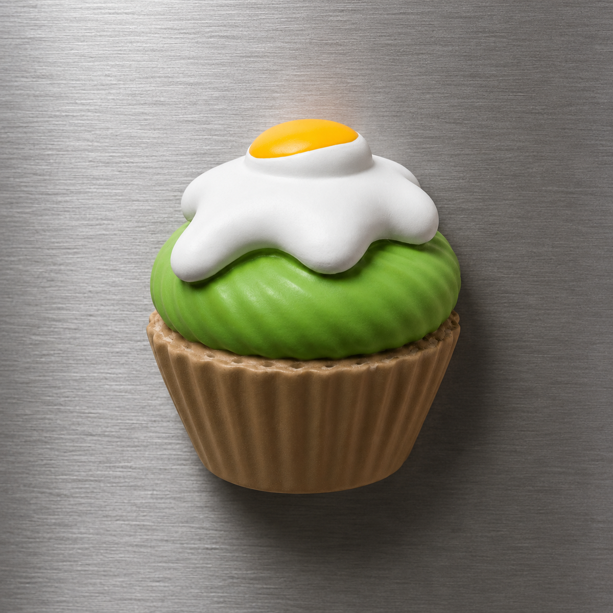 Magnete da frigorifero – Cupcake al matcha e uovo – Immagine 1