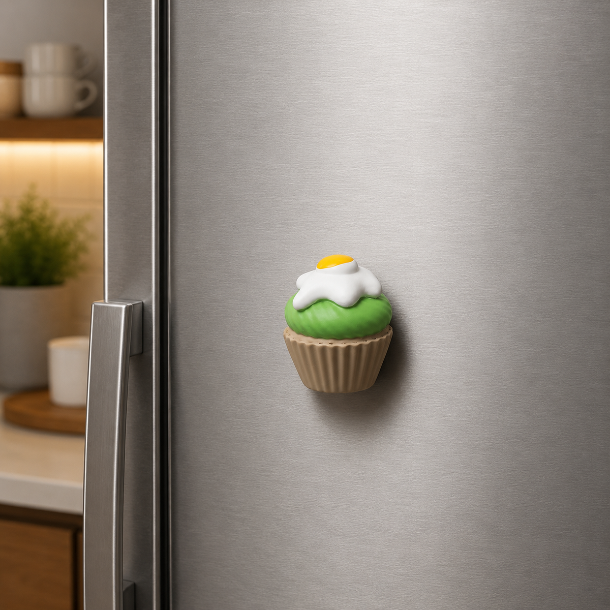 Magnete da frigorifero – Cupcake al matcha e uovo – Immagine 2