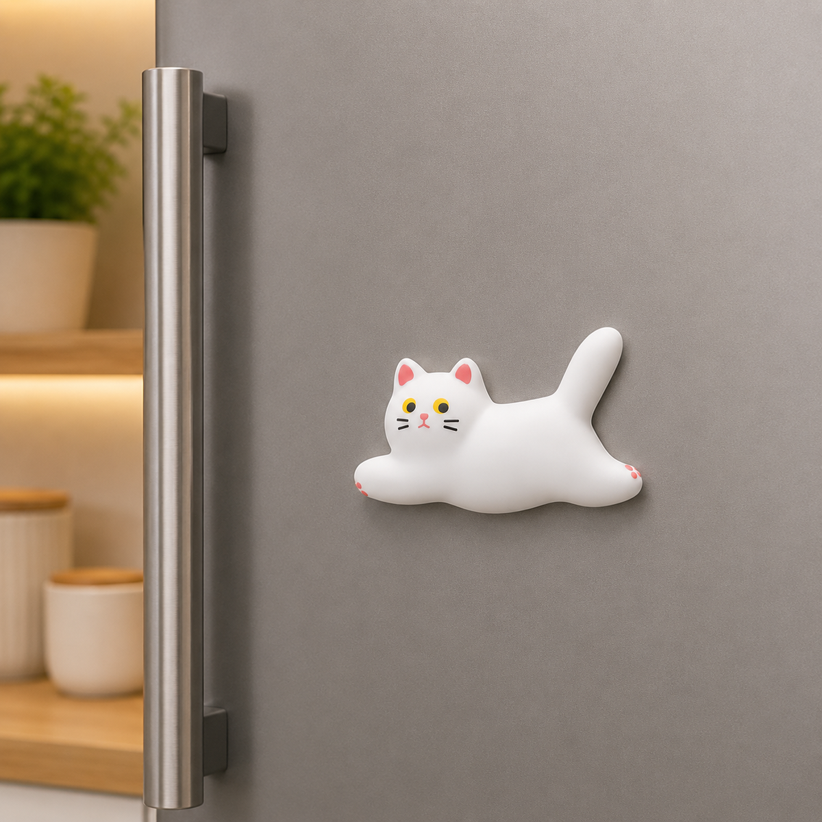 Magnete da frigorifero – Gatto bianco – Immagine 3