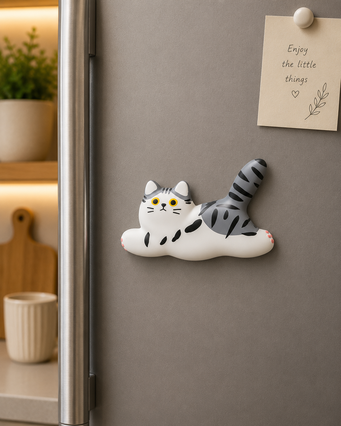 Magnete da frigorifero – Gatto tigrato grigio – Immagine 3