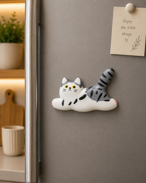 Magnete da frigorifero – Gatto tigrato grigio – Immagine 3