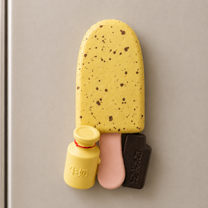Magnete da frigorifero – Gelato al latte e cioccolato – Immagine 1
