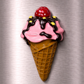 Magnete da frigorifero – Gelato alla fragola, cioccolato e ciliegia – Immagine 1