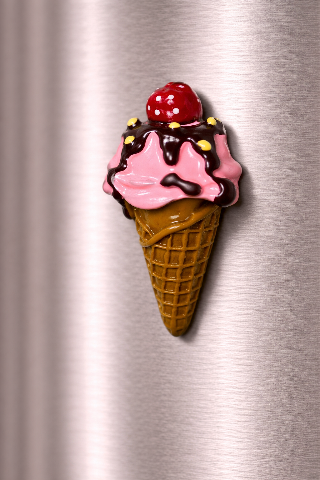 Magnete da frigorifero – Gelato alla fragola, cioccolato e ciliegia – Immagine 2